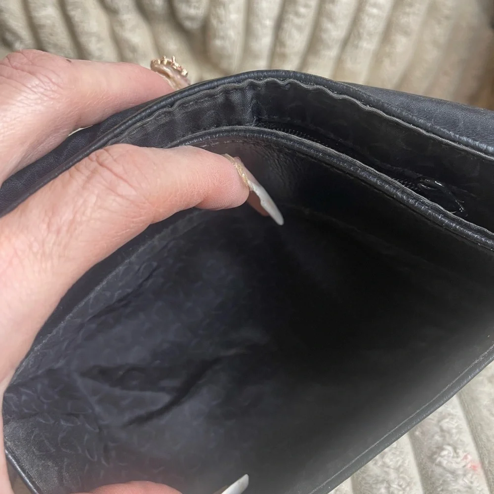 Liz Claiborne Black Leather Messenger Bag